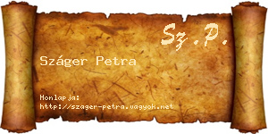 Száger Petra névjegykártya